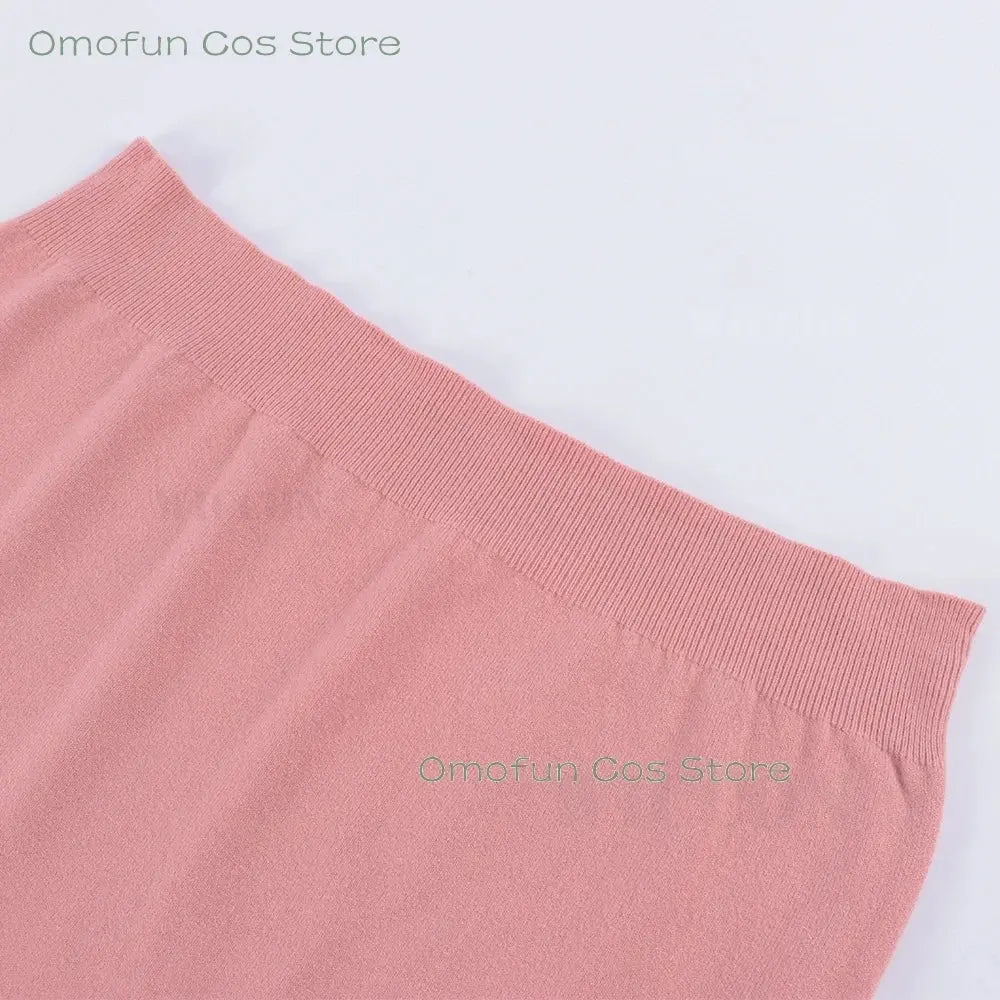 Dandadan Momo Ayase Cosplay Costume Wig Anime School JK Uniform Earrings Pink Sweater Skirt Halloween Party Women Roleplay Sets SS69