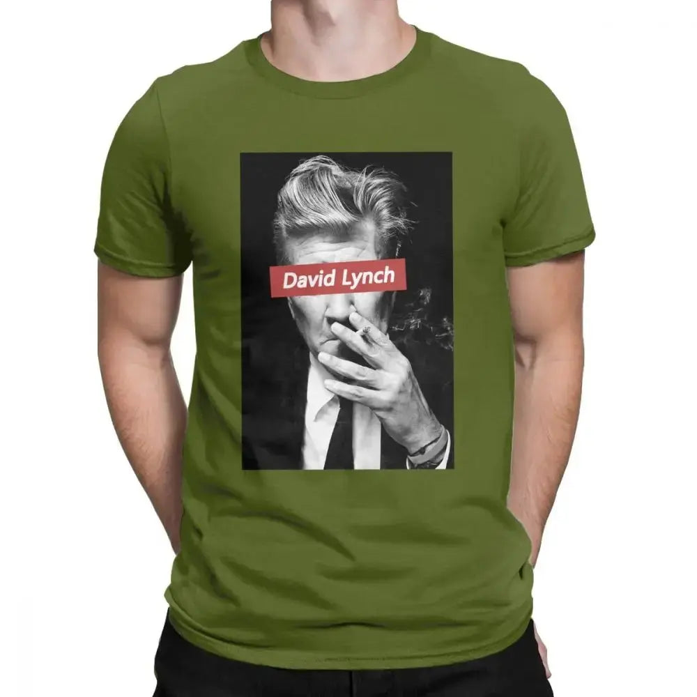 David Lynch Tshirt 80s Men's T Shirts Newest Twin Peaks Cotton Short Sleeve Tee Shirt Movie Tops Plus Size Birthday Gift T-Shirt SS69 17.69 army green / M