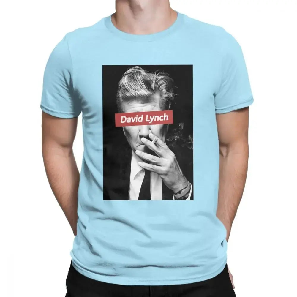 David Lynch Tshirt 80s Men's T Shirts Newest Twin Peaks Cotton Short Sleeve Tee Shirt Movie Tops Plus Size Birthday Gift T-Shirt SS69 17.69 SKY BLUE / S