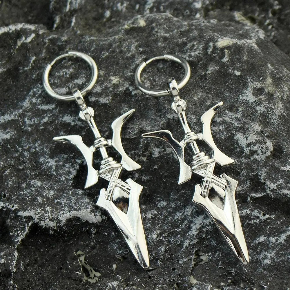 Death Note Misa Amane Cosplay Earring Halberd Drop Earrings for Girl Halloween Goth Cross Ear Clips Ear Cuffs Fashion Gift - SS69