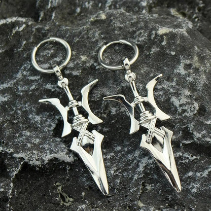 Death Note Misa Amane Cosplay Earring Halberd Drop Earrings for Girl Halloween Goth Cross Ear Clips Ear Cuffs Fashion Gift - SS69