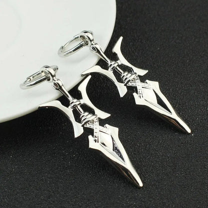 Death Note Misa Amane Cosplay Earring Halberd Drop Earrings for Girl Halloween Goth Cross Ear Clips Ear Cuffs Fashion Gift - SS69