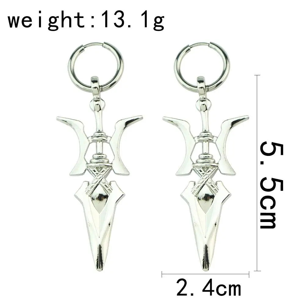 Death Note Misa Amane Cosplay Earring Halberd Drop Earrings for Girl Halloween Goth Cross Ear Clips Ear Cuffs Fashion Gift - SS69