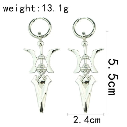 Death Note Misa Amane Cosplay Earring Halberd Drop Earrings for Girl Halloween Goth Cross Ear Clips Ear Cuffs Fashion Gift - SS69