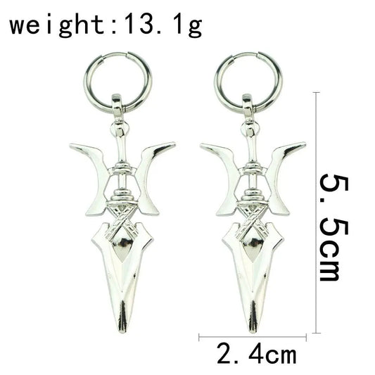 Death Note Misa Amane Cosplay Earring Halberd Drop Earrings for Girl Halloween Goth Cross Ear Clips Ear Cuffs Fashion Gift - SS69