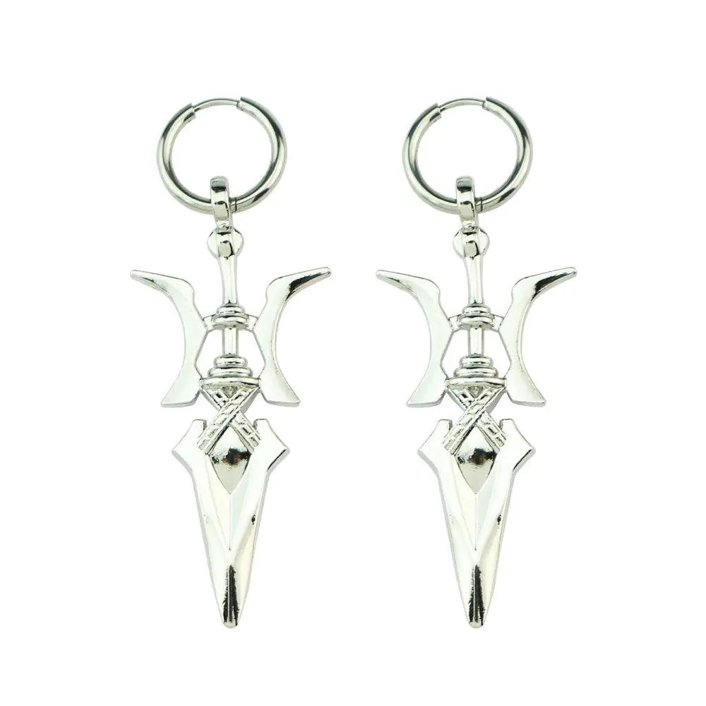 Death Note Misa Amane Cosplay Earring Halberd Drop Earrings for Girl Halloween Goth Cross Ear Clips Ear Cuffs Fashion Gift - SS69