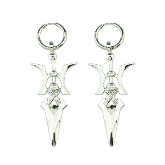 Death Note Misa Amane Cosplay Earring Halberd Drop Earrings for Girl Halloween Goth Cross Ear Clips Ear Cuffs Fashion Gift - SS69