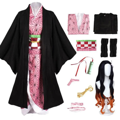 Demon Slayer Kamado Nezuko Cosplay Costume Japanese Anime Carnival Party Adult Uniform Halloween Costume - SS69