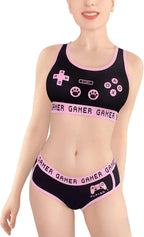 Donne Camisole E Mutandine in Cotone Sportivo Loungewear Bralette Set - Playgirl - SS69