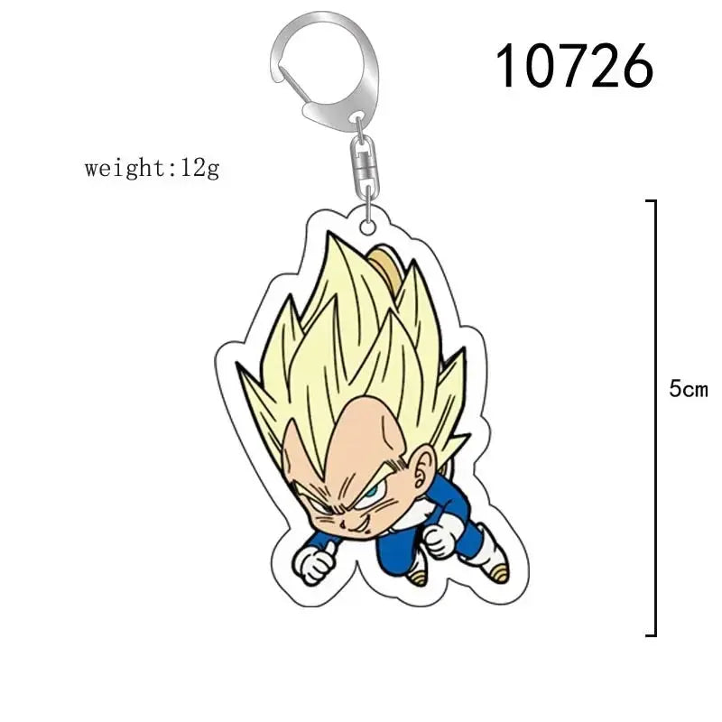 Dragon Ball Anime Figure Key Chain Goku Transparent Acrylic Double-Sided Printed Keychain Cute Backpack Pendant Birthday Gifts SS69 6.69 10726