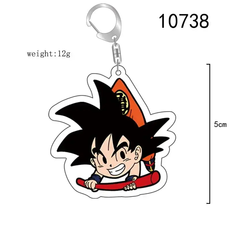 Dragon Ball Anime Figure Key Chain Goku Transparent Acrylic Double-Sided Printed Keychain Cute Backpack Pendant Birthday Gifts SS69 6.69 10738