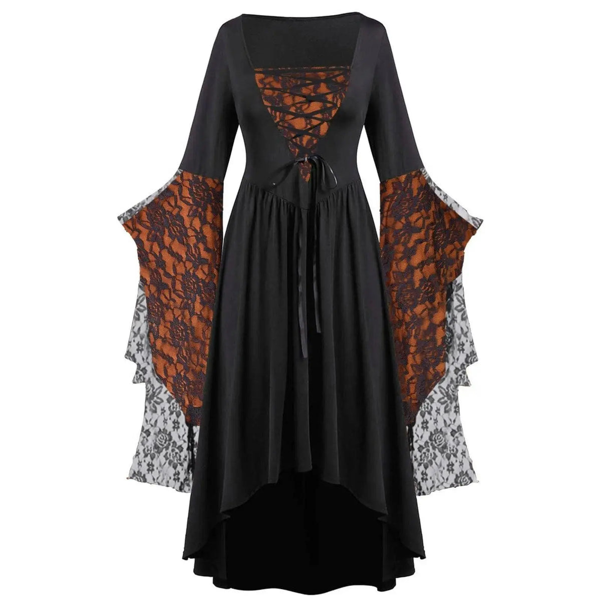 Dress Trumpet Sleeve Long Plus Size | Vintage Witch Vampire Dress - SS69