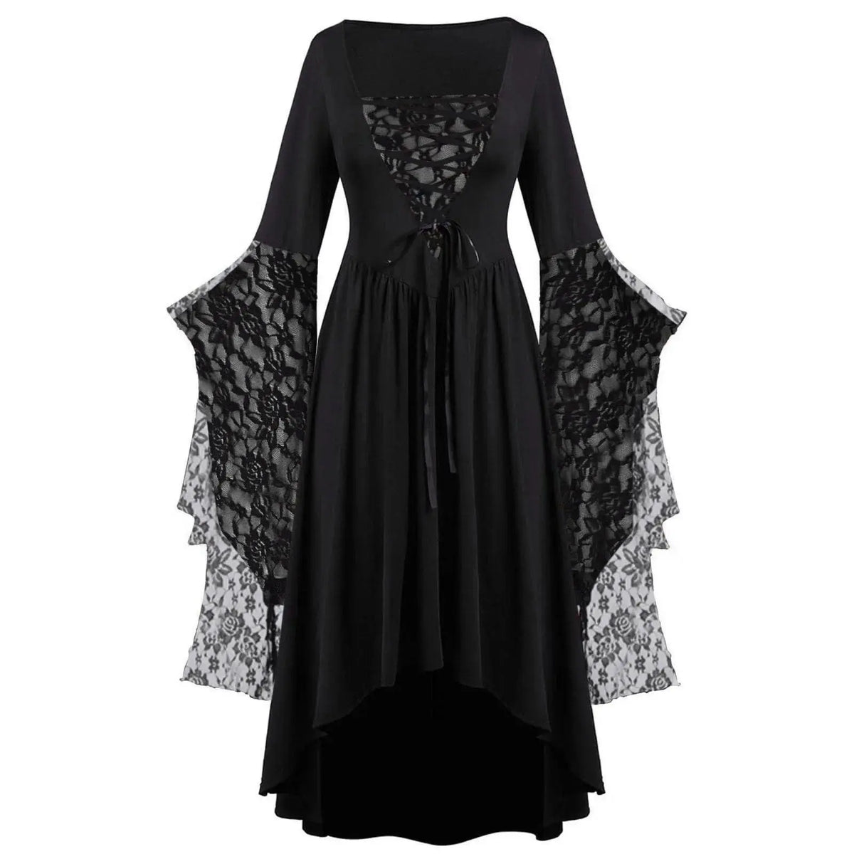 Dress Trumpet Sleeve Long Plus Size | Vintage Witch Vampire Dress - SS69