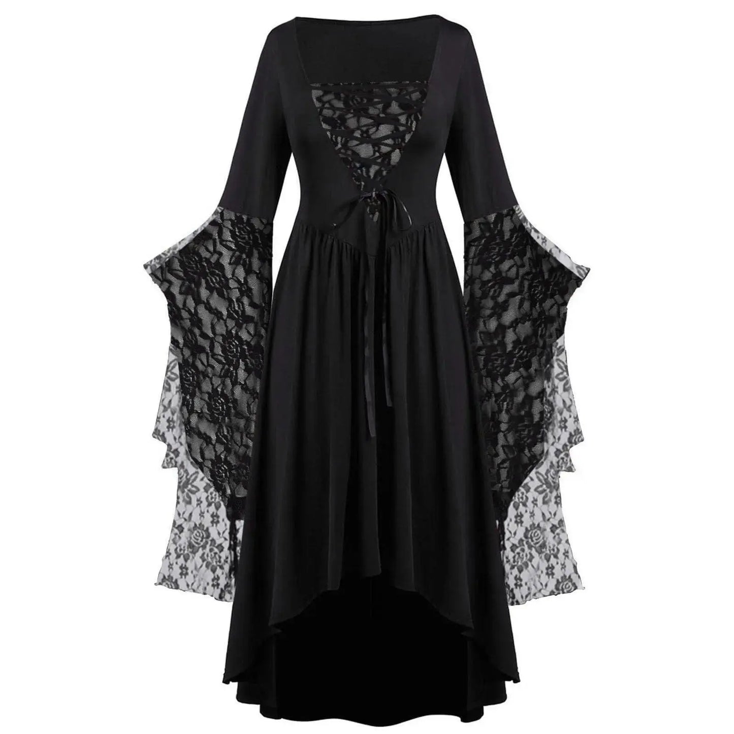 Dress Trumpet Sleeve Long Plus Size | Vintage Witch Vampire Dress - SS69