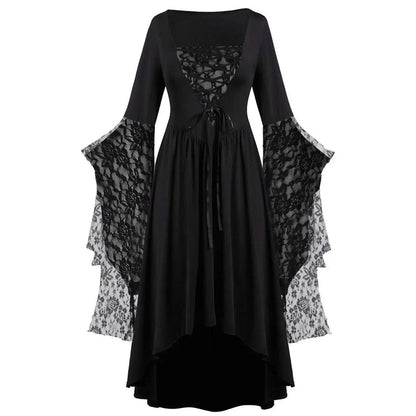 Dress Trumpet Sleeve Long Plus Size | Vintage Witch Vampire Dress - SS69