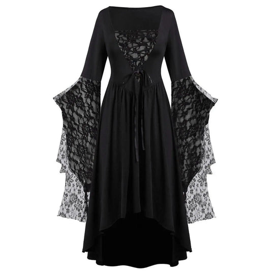 Dress Trumpet Sleeve Long Plus Size | Vintage Witch Vampire Dress - SS69