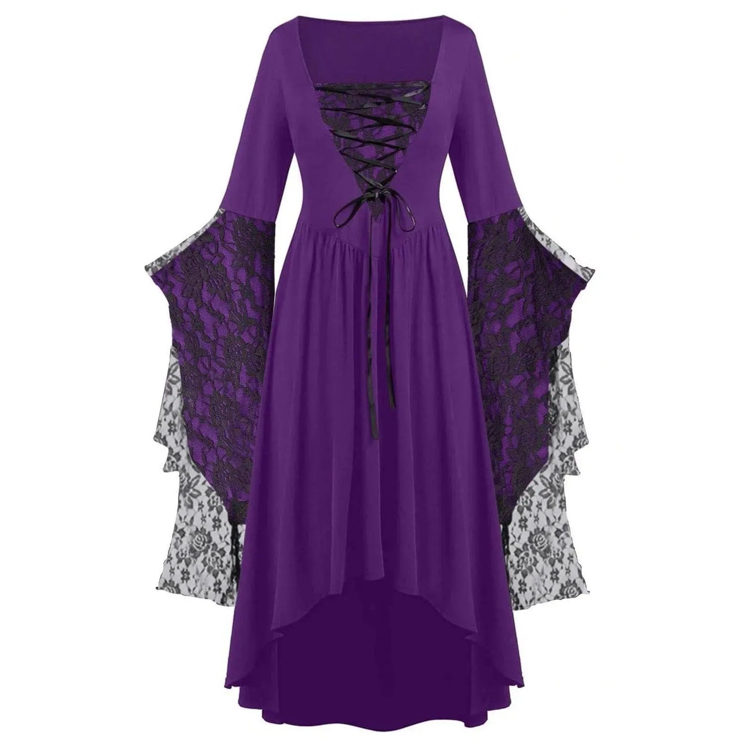 Dress Trumpet Sleeve Long Plus Size | Vintage Witch Vampire Dress - SS69
