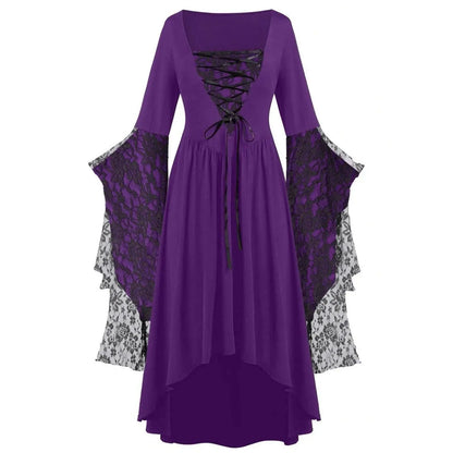 Dress Trumpet Sleeve Long Plus Size | Vintage Witch Vampire Dress - SS69