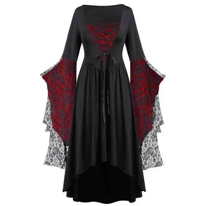 Dress Trumpet Sleeve Long Plus Size | Vintage Witch Vampire Dress - SS69