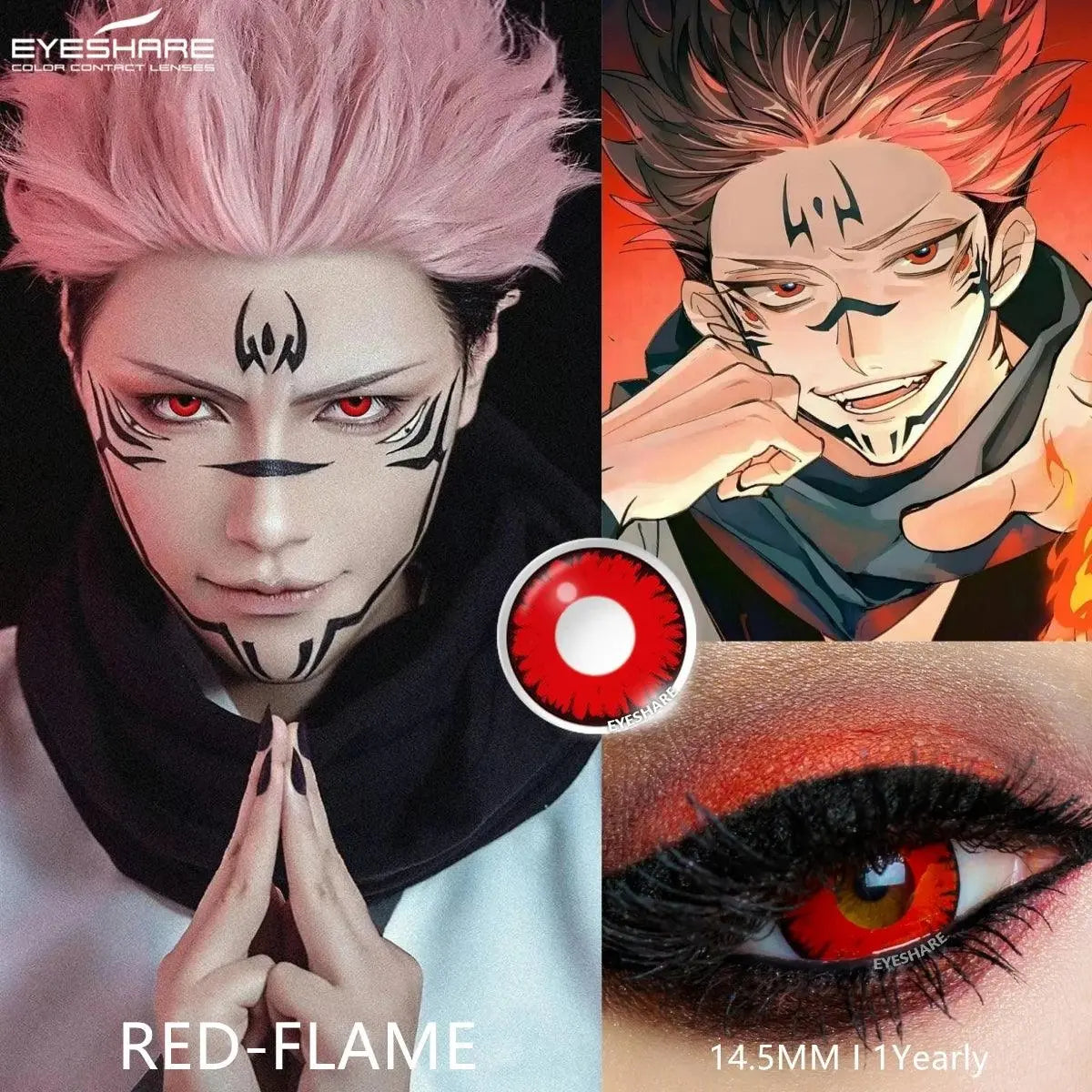 EYESHARE 1pair Cute Cosplay Color Contact Lenses for Eyes Mitsuri Contacts Lenses Green Lens  Anime Lens Hoshino Ai Pupil Lens - SS69