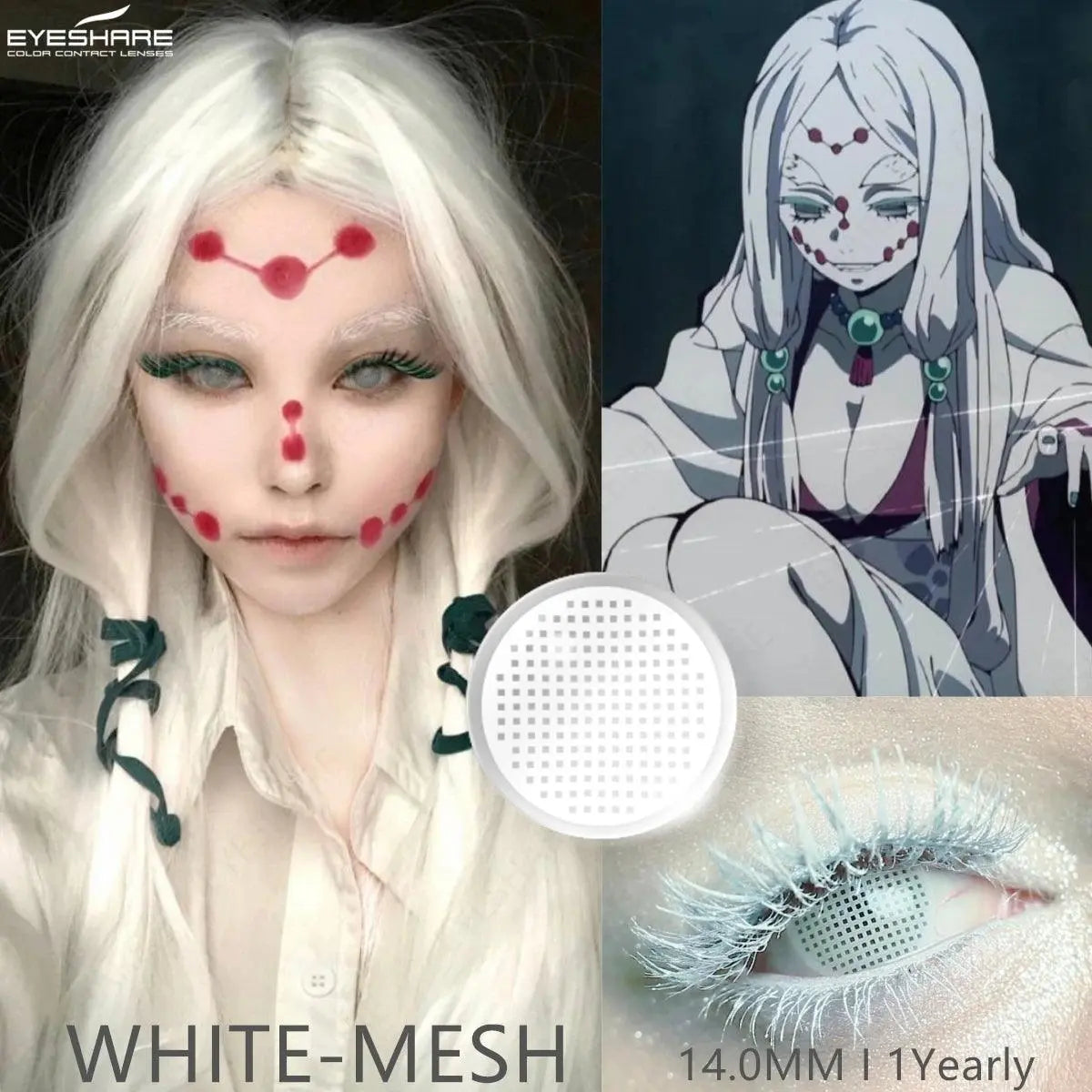 EYESHARE 1pair Cute Cosplay Color Contact Lenses for Eyes Mitsuri Contacts Lenses Green Lens  Anime Lens Hoshino Ai Pupil Lens - SS69