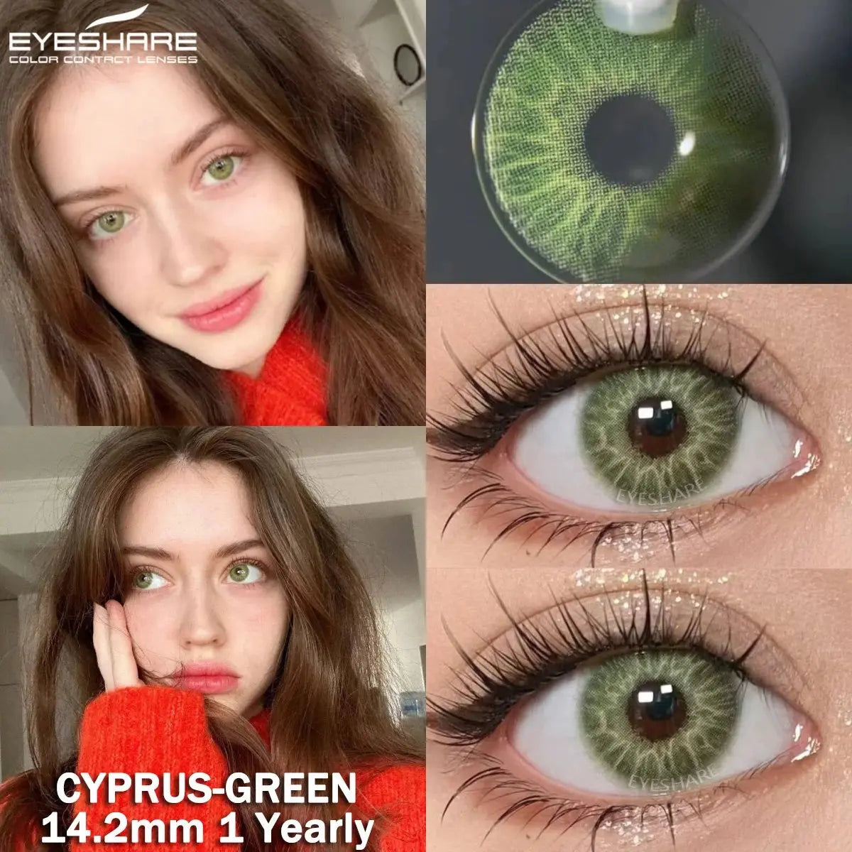 EYESHARE 1pair Cute Cosplay Color Contact Lenses for Eyes Mitsuri Contacts Lenses Green Lens  Anime Lens Hoshino Ai Pupil Lens - SS69