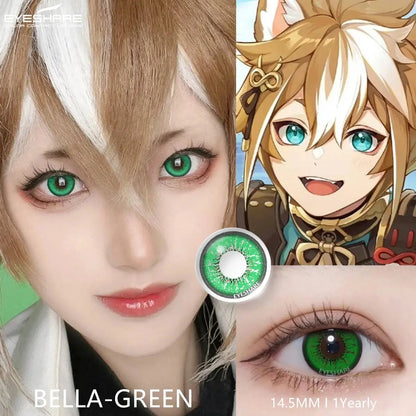 EYESHARE 1pair Cute Cosplay Color Contact Lenses for Eyes Mitsuri Contacts Lenses Green Lens  Anime Lens Hoshino Ai Pupil Lens SS69