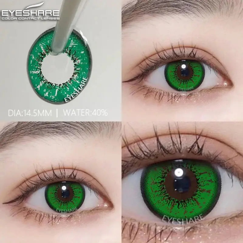 EYESHARE 1pair Cute Cosplay Color Contact Lenses for Eyes Mitsuri Contacts Lenses Green Lens  Anime Lens Hoshino Ai Pupil Lens SS69