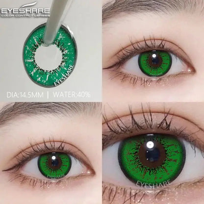 EYESHARE 1pair Cute Cosplay Color Contact Lenses for Eyes Mitsuri Contacts Lenses Green Lens  Anime Lens Hoshino Ai Pupil Lens SS69