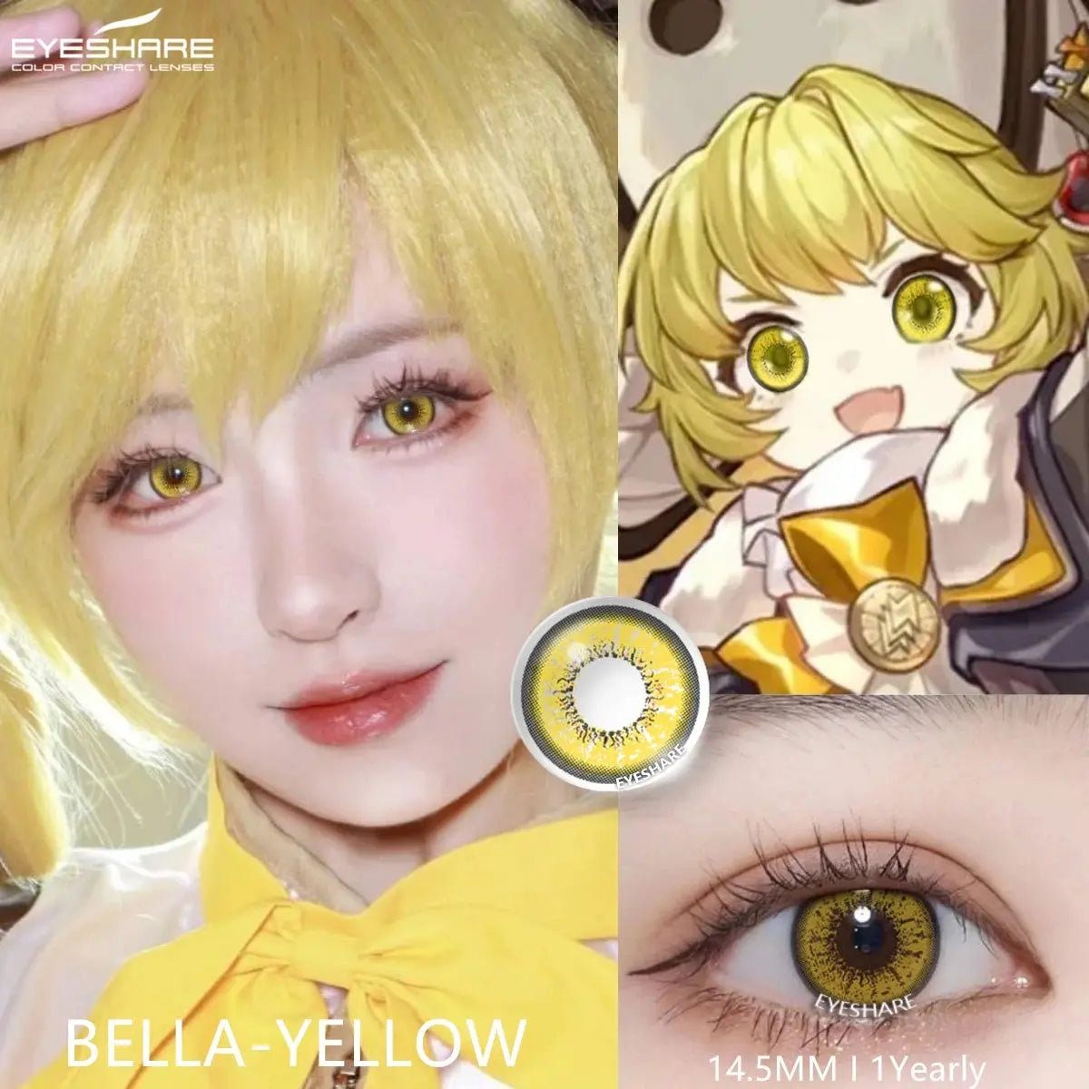 EYESHARE 1pair Cute Cosplay Color Contact Lenses for Eyes Mitsuri Contacts Lenses Green Lens  Anime Lens Hoshino Ai Pupil Lens SS69