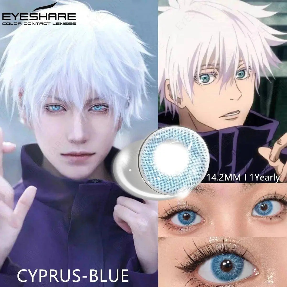 EYESHARE 1pair Cute Cosplay Color Contact Lenses for Eyes Mitsuri Contacts Lenses Green Lens  Anime Lens Hoshino Ai Pupil Lens - SS69