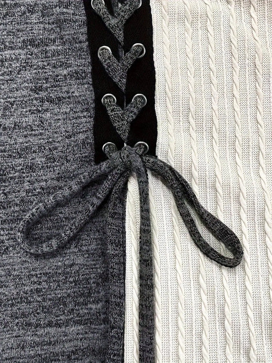 Elegant Women's Long Sleeve Knit Top - Solid Color, Asymmetrical Hem with Button Detail, Stretch Fabric, Machine Washable SS69