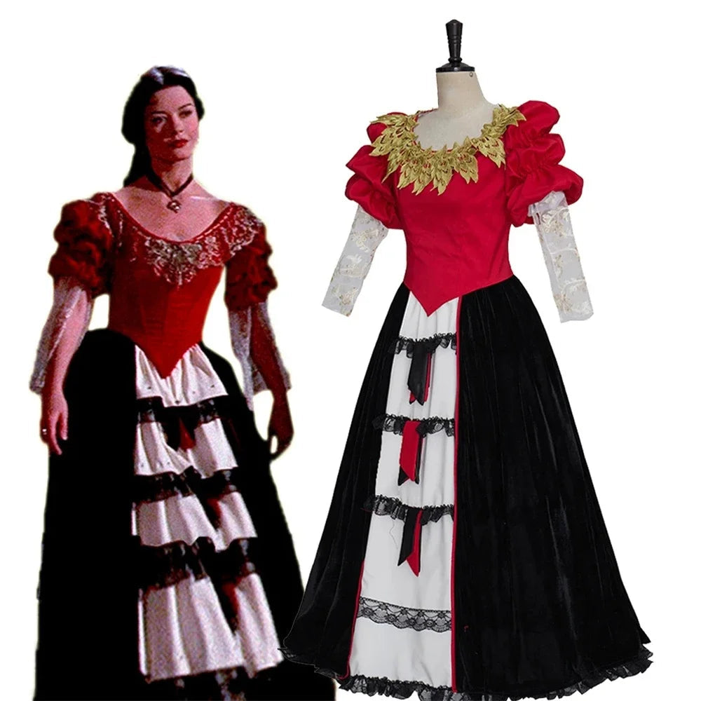 Elena Montero Cosplay Movie Costume Women Gothic Steampunk Bustle Dress Halloween Carnival Party Vampire Disguise Ball Gown SS69