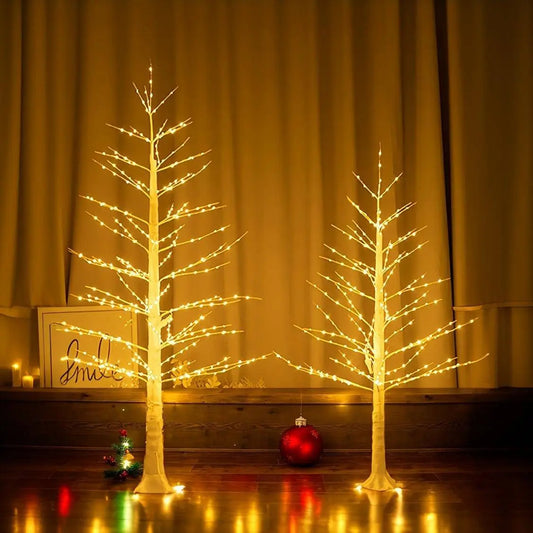 Enchanting LED Birch Christmas Tree Lamp - 121.92cm/182.88cm Artificial Floor Stand with Fairy Lights SS69