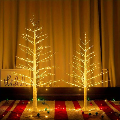 Enchanting LED Birch Christmas Tree Lamp - 121.92cm/182.88cm Artificial Floor Stand with Fairy Lights SS69