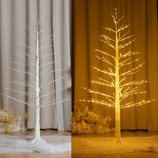 Enchanting LED Birch Christmas Tree Lamp - 121.92cm/182.88cm Artificial Floor Stand with Fairy Lights SS69