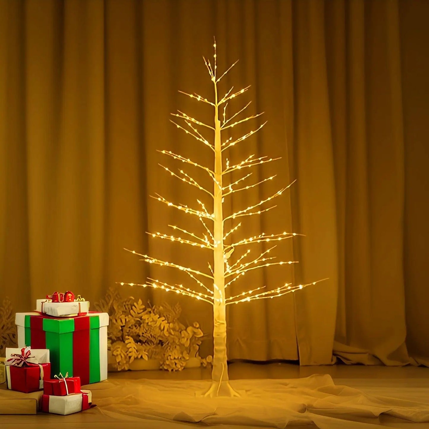 Enchanting LED Birch Christmas Tree Lamp - 121.92cm/182.88cm Artificial Floor Stand with Fairy Lights SS69