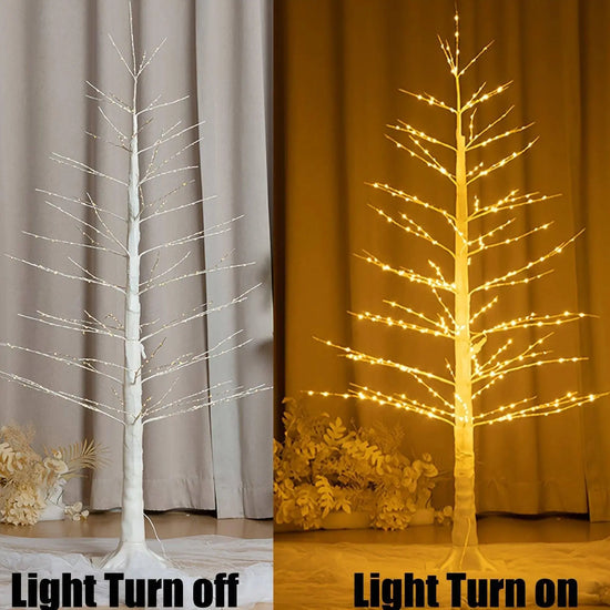 Enchanting LED Birch Christmas Tree Lamp - 121.92cm/182.88cm Artificial Floor Stand with Fairy Lights SS69