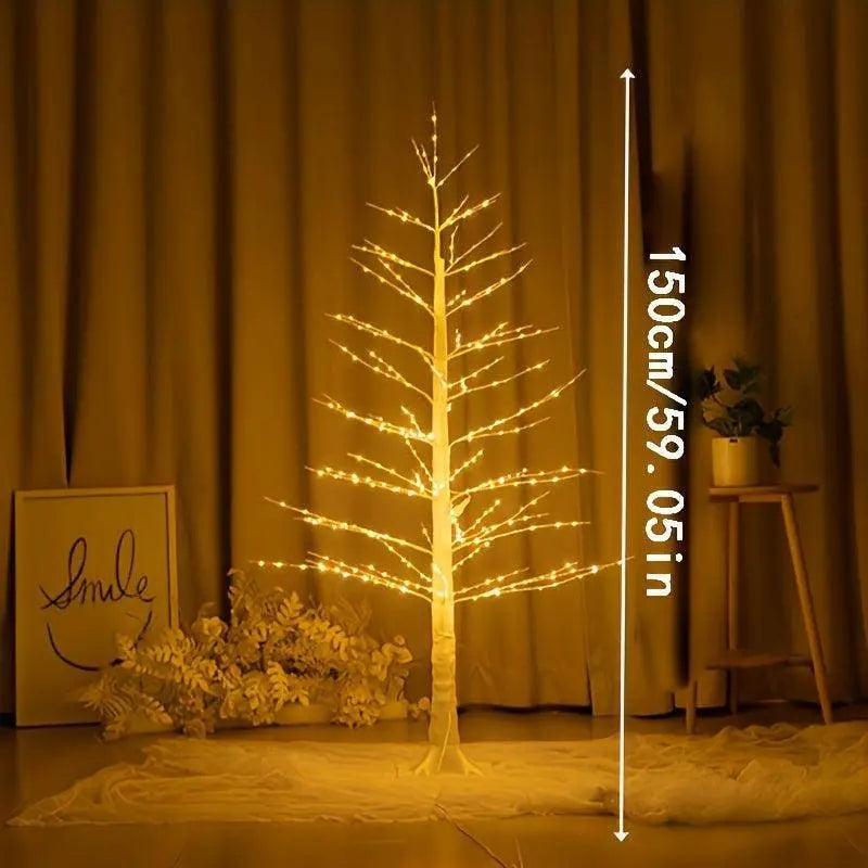 Enchanting LED Birch Christmas Tree Lamp - 121.92cm/182.88cm Artificial Floor Stand with Fairy Lights SS69 42.69 5FT/1.5M