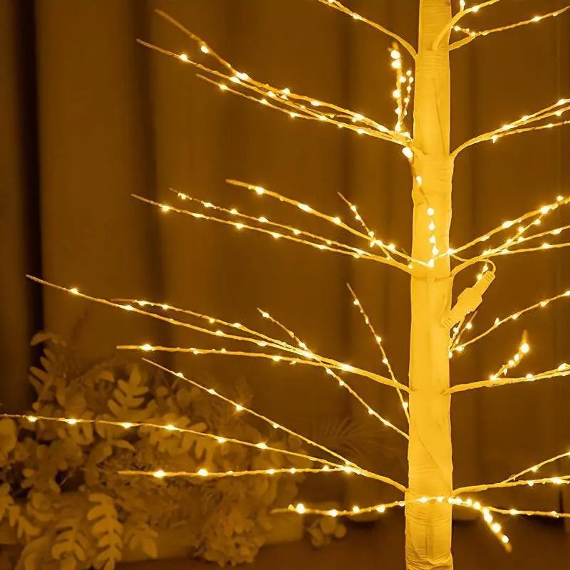 Enchanting LED Birch Christmas Tree Lamp - 121.92cm/182.88cm Artificial Floor Stand with Fairy Lights SS69