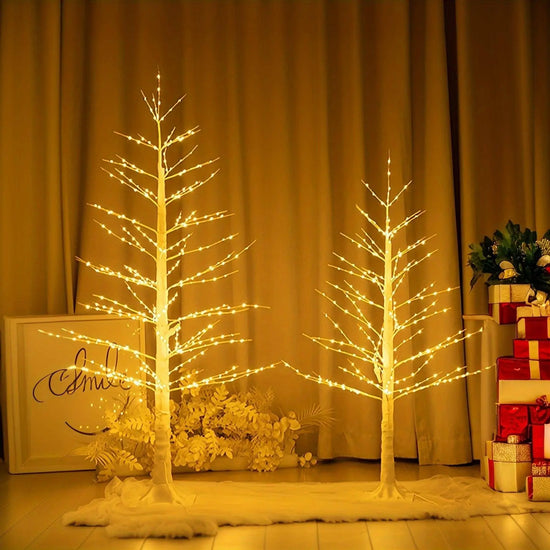 Enchanting LED Birch Christmas Tree Lamp - 121.92cm/182.88cm Artificial Floor Stand with Fairy Lights SS69