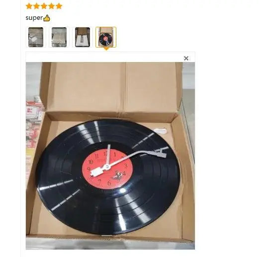 European Retro Nostalgic Ultra-Quiet Clock Vinyl Record Personality Wall Clock Cafe Bar Decorative Wall Clock SS69