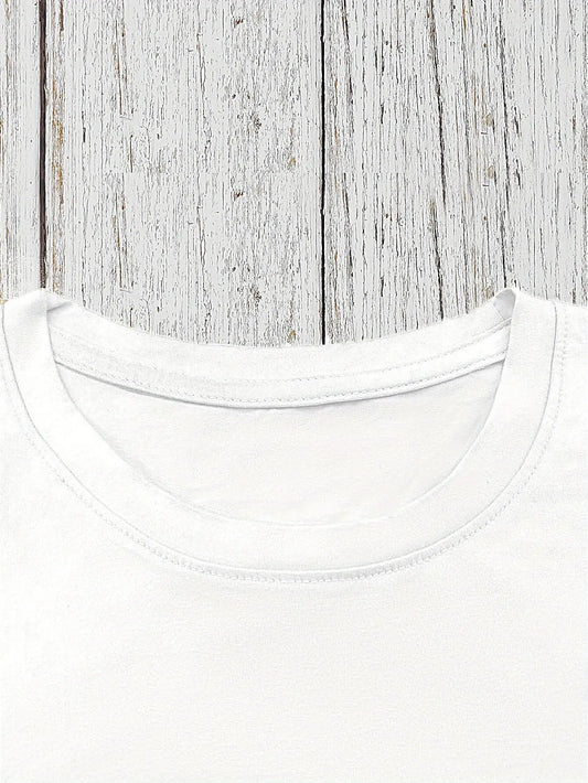 Everyday Comfort | Women's Casual Short Sleeve T-Shirt with Unique Korean Drama Print - Round Neck, Summer Top, Polyester Blend, Lightweight & Breathable Fabric, Perfect for Casual Attire, Ladies T Shirts SS69