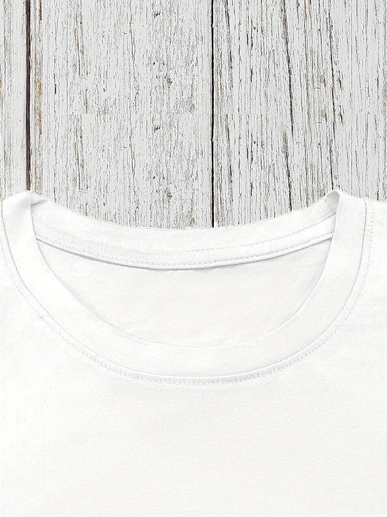 Everyday Comfort | Women's Casual Short Sleeve T-Shirt with Unique Korean Drama Print - Round Neck, Summer Top, Polyester Blend, Lightweight & Breathable Fabric, Perfect for Casual Attire, Ladies T Shirts SS69