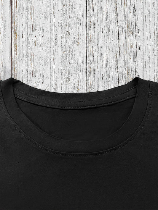 Everyday Comfort | Women's Casual Short Sleeve T-Shirt with Unique Korean Drama Print - Round Neck, Summer Top, Polyester Blend, Lightweight & Breathable Fabric, Perfect for Casual Attire, Ladies T Shirts SS69