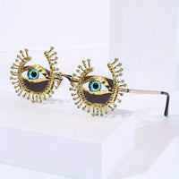 Evil Eye Shaped Glasses For Women Luxury Rhinestone Fashion Shades Props For Ramadan Costume Party Prom, Christmas/Halloween/Gift Giving SS69