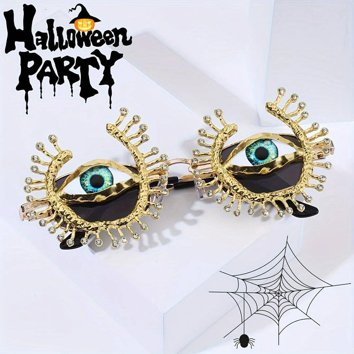 Evil Eye Shaped Glasses For Women Luxury Rhinestone Fashion Shades Props For Ramadan Costume Party Prom, Christmas/Halloween/Gift Giving SS69