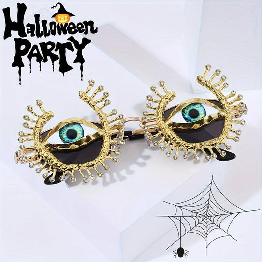 Evil Eye Shaped Glasses For Women Luxury Rhinestone Fashion Shades Props For Ramadan Costume Party Prom, Christmas/Halloween/Gift Giving SS69