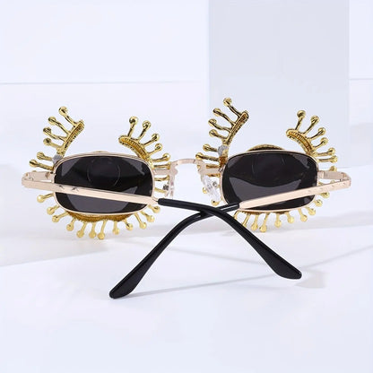 Evil Eye Shaped Glasses For Women Luxury Rhinestone Fashion Shades Props For Ramadan Costume Party Prom, Christmas/Halloween/Gift Giving SS69