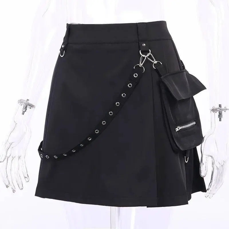 FICHOR Mall Goth Gothic Lace Ruffle Mini Skirts Womens Harajuku Fairy Grunge Pink Plaid Pleated Skirt Japanese Lolita Streetwear - SS69